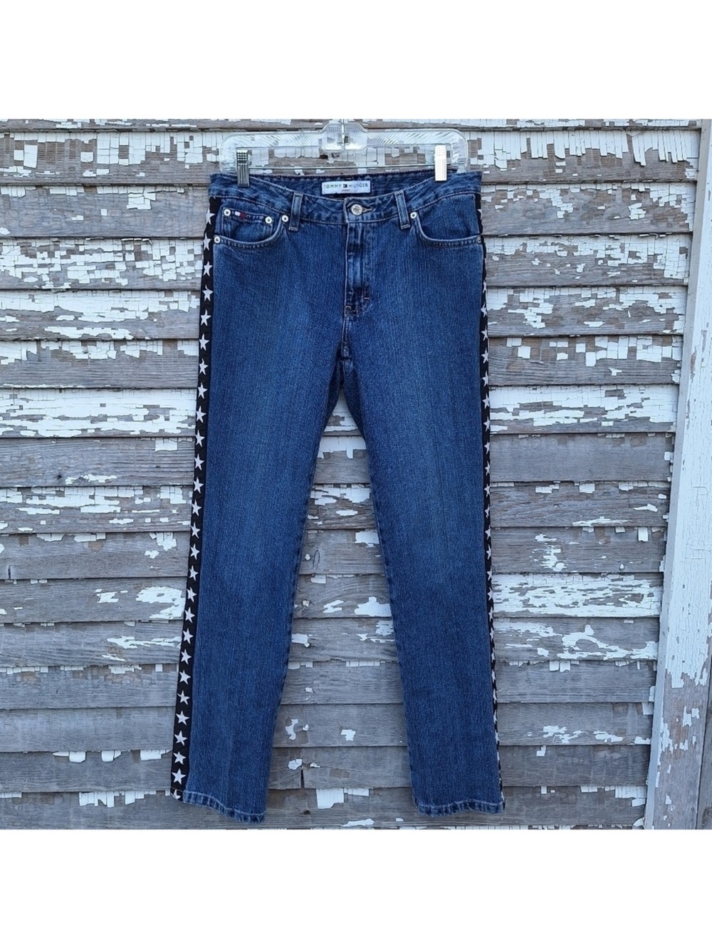 Tommy Hilfiger Dark Blue Straight Jeans with Star Side Trim